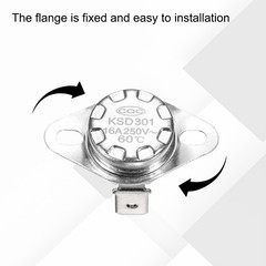 KSD301 Thermostat 60°C/140°F 16A N.C Adjust Snap Disc Temperature Switch 8 Pcs