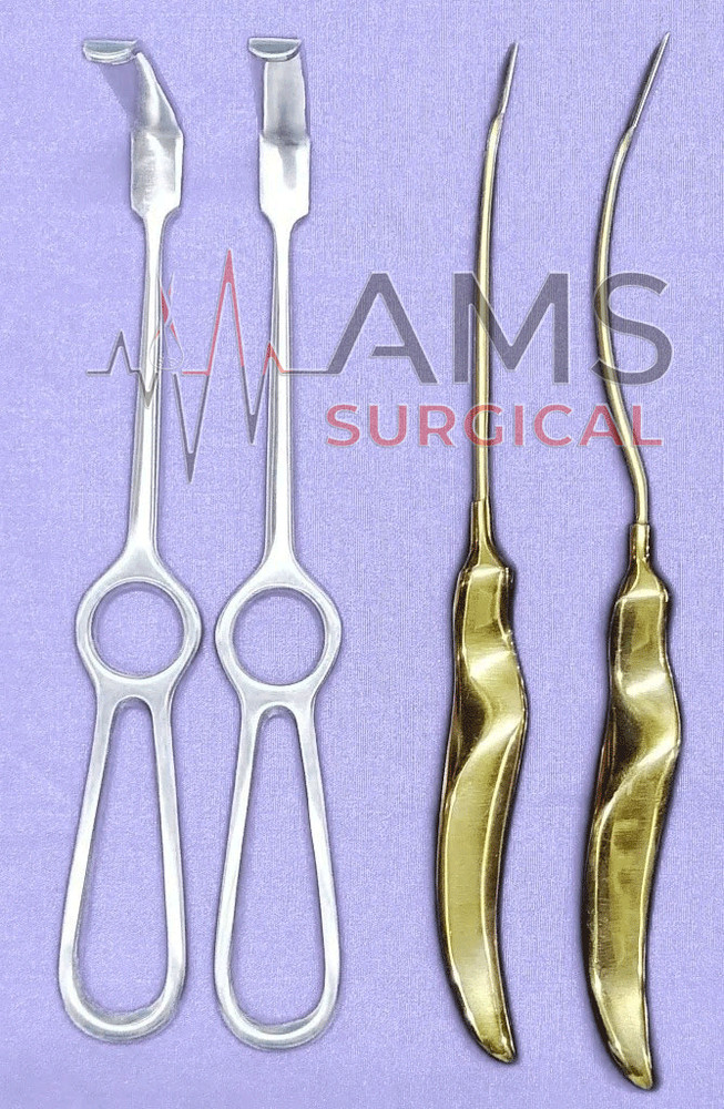 Endoscopic Brow lift Face lift 2Periosteal Dissectors & 2Lengenbacks Set of 4pcs