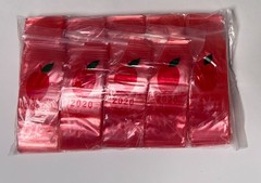 Apple Mini Zip Resealable Bags 2″ x 2″ Red Baggies 2020 1000ct. NEW SHIPS FREE