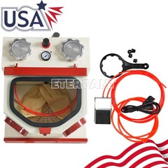 TwinPen Sandblaster with Dust Collection Box and LED Strip Light 2 Aluminum Tank
