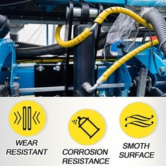 25Ft Spiral Wrap Hose Cable Protector 1/2 Inch Heavy Duty Hydraulic Hose Wrap Pr