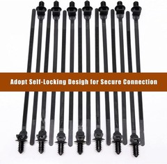 Push Mount Zip Ties, 8 inch Cable Tie Black 8.3×0.2inch (100Pcs),