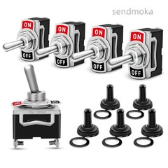 5PCS Heavy Duty Toggle Switch 15A 250V AC On/Off Waterproof Protective Cover