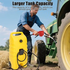 14 Gallon Fuel Can with Pump 10FT Hose Wheeled Gas Diesel Transfer Tank Caddy