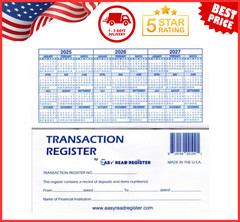 12 Checkbook Transaction Registers 2025-2026-2027 Calendars Check Book Bank …