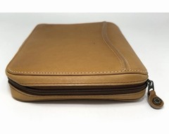 NEW VTG 1996 Franklin Covey SpaceMaker Tan Tobacco Leather Zip Planner 10×7 MINT
