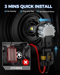 Marsauto 9012 Fog Bulbs 24000Lm Super Bright Driving Lights 6000K Cool White