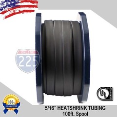 100 FT. 100′ Feet BLACK 5/16″ 8mm Polyolefin 2:1 Heat Shrink Tubing Tube Cable