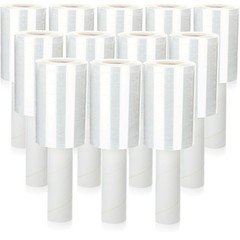 12 Rolls 5 Inch x 800 Feet Clear Stretch Shrink Wrap Film with Handle 80 Gaug…