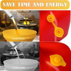 5 Pack Yellow Vent Caps For Gas Cans Universal Leak-Resistant Fuel Jug Caps