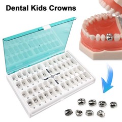 48 Sizes Dental Kids Primary Molar Crowns Stainless Steel Pediatric Crown Kit