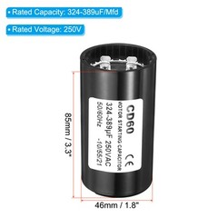 2 x 324-389uF/Mfd 250VAC 50/60Hz CD60 Run Capacitor Motor Start Capacitor