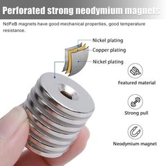 Lot 10 20 50 Countersunk Disc Magnets 30 x 5mm Hole 5mm Rare Earth Neodymium N52