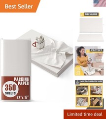 Moving Packing Paper Bundle – 350 Acid-Free Sheets, 27″ x 17″ for Fragile Items