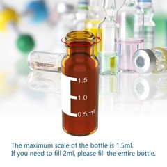 1000 Packs 2ml Autosampler Vials HPLC Vial 9-425 Amber Vial with Blue Screw Caps