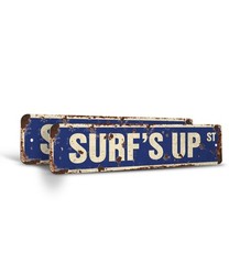 SURF’S UP Vintage Style Street Sign Metal Plastic surfer surf board wax