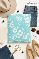 Hawaiian Teal Poly Mailers 10×13 Shipping Envelopes Cute Designer Bags Seal Self