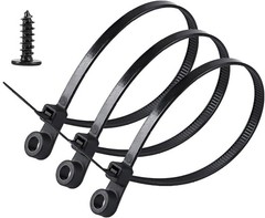 YIKANGHENG Black 5.9 Inch Nylon Zip Tie with Screw Holes, 100 Pcs,