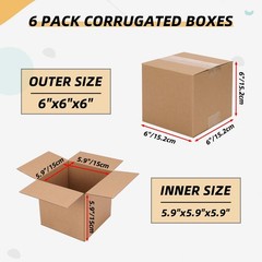 Shipping Boxes Mailers 6x6x6 inches Corrugated Cardboard Small Packing Kraft …