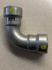 Viega 25201 MegaPressG Yellow STD S58 1/2″ X 1/2″Carbon Steel Fitting 90° Elbow
