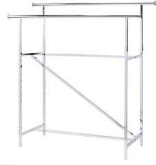 Clothing Rack Rolling Double Rail Bar Retail Clothes Salesman Garmet 300 LBS