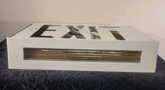 Vtg Commercial Metal Wall Ceiling End Pendant Mount EXIT Sign Light Hard Wired