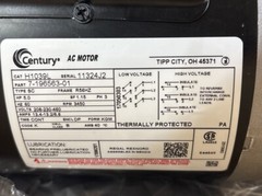 Century H1039L Belt Drive Motor, 1-Speed, Open Drip Proof