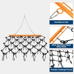 4×4 FT Heavy Duty Tow Behind Drag Harrow 1/2″ & 3/8″ Tines for ATV Lawn Tractors