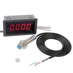 AC 110V 220V Digital Led Motor Speed Tachometer RPM 10-9999 Hall Meter Gauge