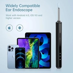 NEW LED Ear Wax Cleaner Ear Camera Otoscope with Light Cleaner Removal Kit-Black