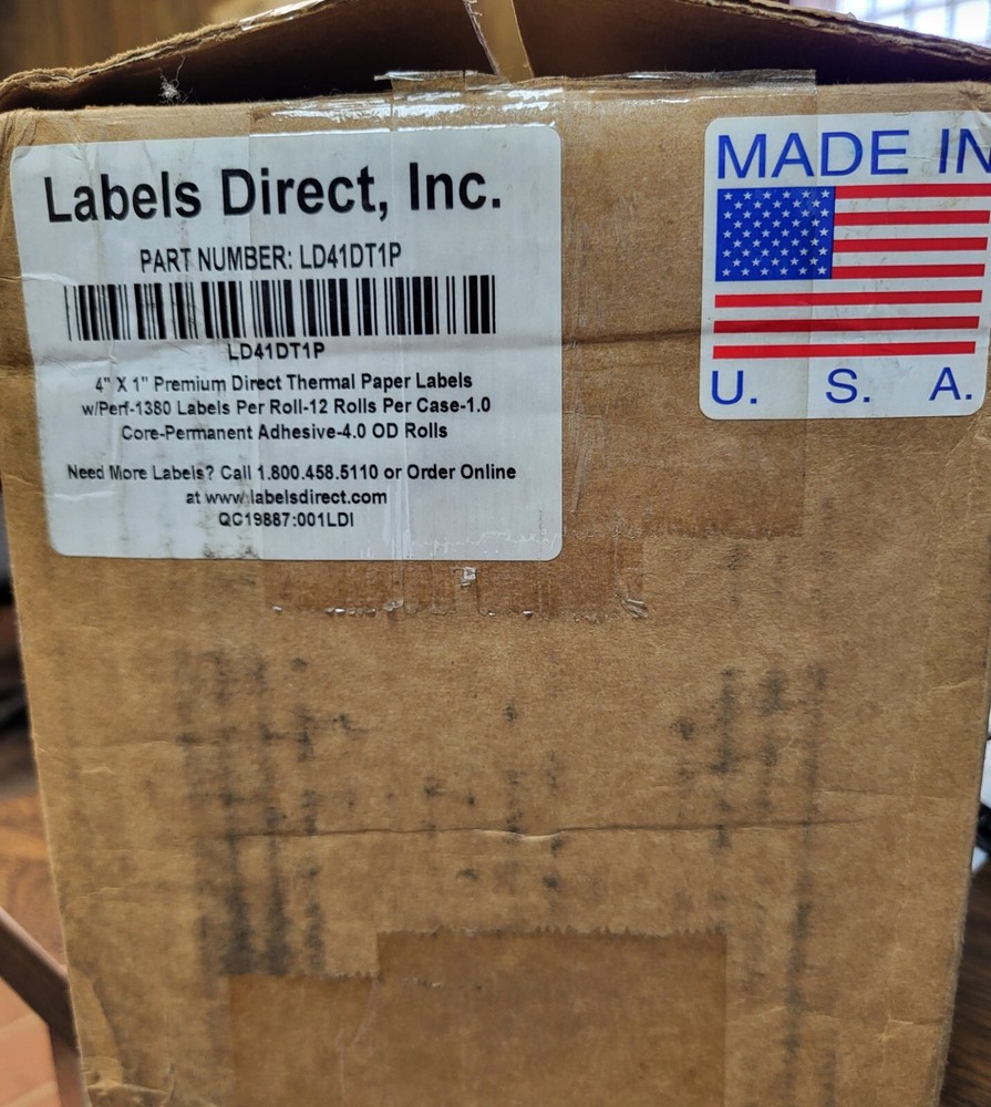 Labels Direct, Inc. Premium Direct Thermal Paper Labels #LD41DT1P