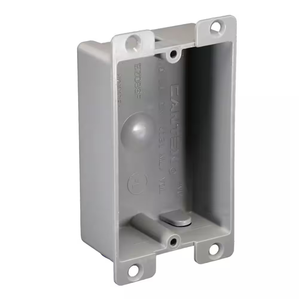 Old Work 1-Gang 8 cu. in. Nail-on Shallow Electrical Outlet Box and Switch Box w