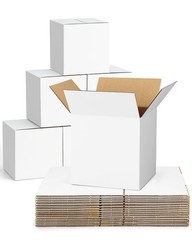 Poever 40-Pack-Small-Shipping-Boxes-6x6x6, 6x6x6 inches, White