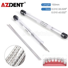 AZDENT Dental Orthodontic Lingual Retainer Wires Flat Straight Twist Wire 150mm