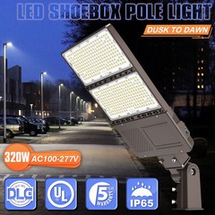 320 Watt LED Parking Lot Lights Dusk To Dawn Commercial Shoebox Light AC100-277V