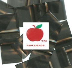 BLACK 1000 APPLE BRAND BAGGIES 1.25×1.25 2mil ZIPLOCK 1,000 125125 1.25″ x bags