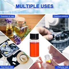 Set of 100 4ml/10ml Glass Vials with Screw Caps Clear Liquid Sample Vial Bottle