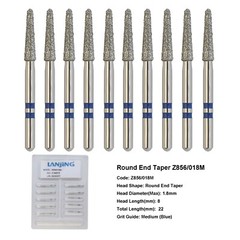 Dental Zirconia Cutting Bur Diamond Burs Round End Taper Z856 Friction Grip FG