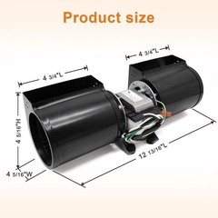Adviace GFK-160 GFK-160A Fireplace Blower 12.81 x 4.31 x inches, Black