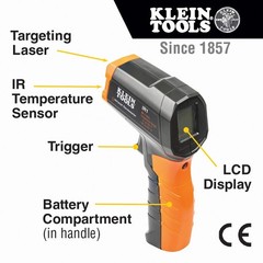 Klein Tools IR1 Infrared Thermometer Digital Laser Temperature Gun