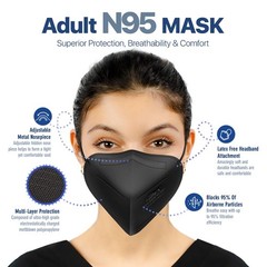 AccuMed BNX N95 Mask Black NIOSH 1 Count (Pack of 50), 50-pack