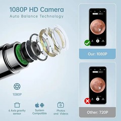 NEW LED Ear Wax Cleaner Ear Camera Otoscope with Light Cleaner Removal Kit-Black