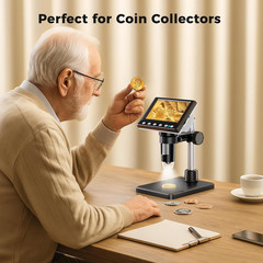 4.3 Inch LCD USB Digital Microscope 1000X Magnifier for Coins Jewelry Repair