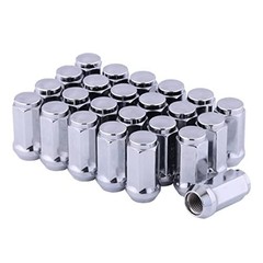 Chrome Acorn Lug Nuts M14x1.5 24-Pc Conical Fits Chevy Silverado GMC Sierra 19mm