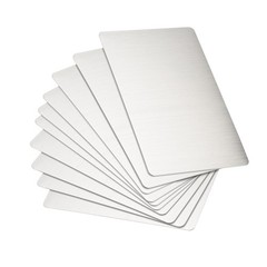 Blank Metal Card 80x50x0.4mm Stainless Steel Plate Silver Tone 15Pcs