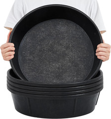 5 Pcs Rubber Feed Pan 12 Quart/ 3 Gallon Utility Horse Feed Bucket Rubber Bowl C