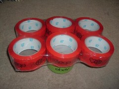 6 Rolls Packing TAPE Red Ebay LOGO Shipping 2″ 75 Yard 2.7mil Thick