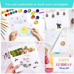 50 Packs 5×7 Envelopes, White A7 5×7 Envelopes for Invitations, Printable, Self