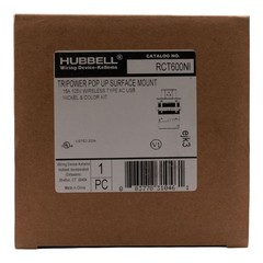 NEW HUBBELL RCT600NI 15A 125V USB TRIPOWER POP UP SURFACE MOUNT NICKEL COLOR