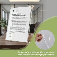 6 PACK Acrylic Sign Stand 8.5″ x 11″ Plastic Clear Table Display Paper Holder